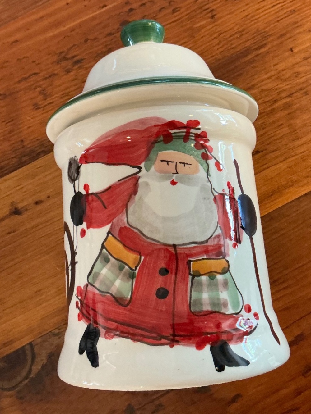 VIETRI Old St. Nick LARGE Christmas Canister | Cookie Jar | Made in Italy